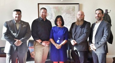 Casler, Far Right, with Rep. Pramila Jayapal (WA)